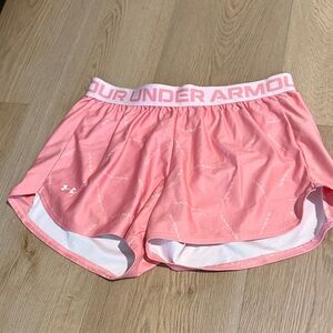 Under Armour Logo Pink Athletic Shorts